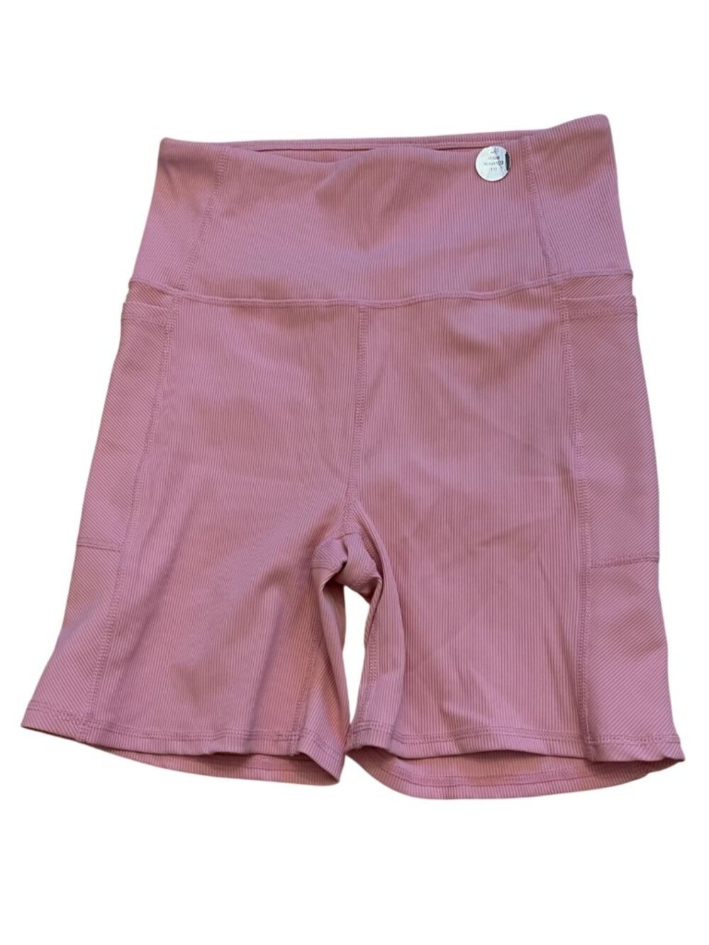 NWT "Cotton On Body" Ribbed High-Waisted Bike Shorts Bubblegum Pink Size L Stret